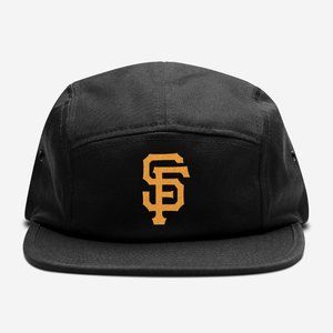NEW San Francisco Giants SF Logo 5 Panel Camper Strapback Hat BLACK